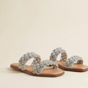 Sparkly braided flat sandals